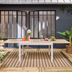 Ausziehbarer Gartentisch aus Aluminium, 8 Personen