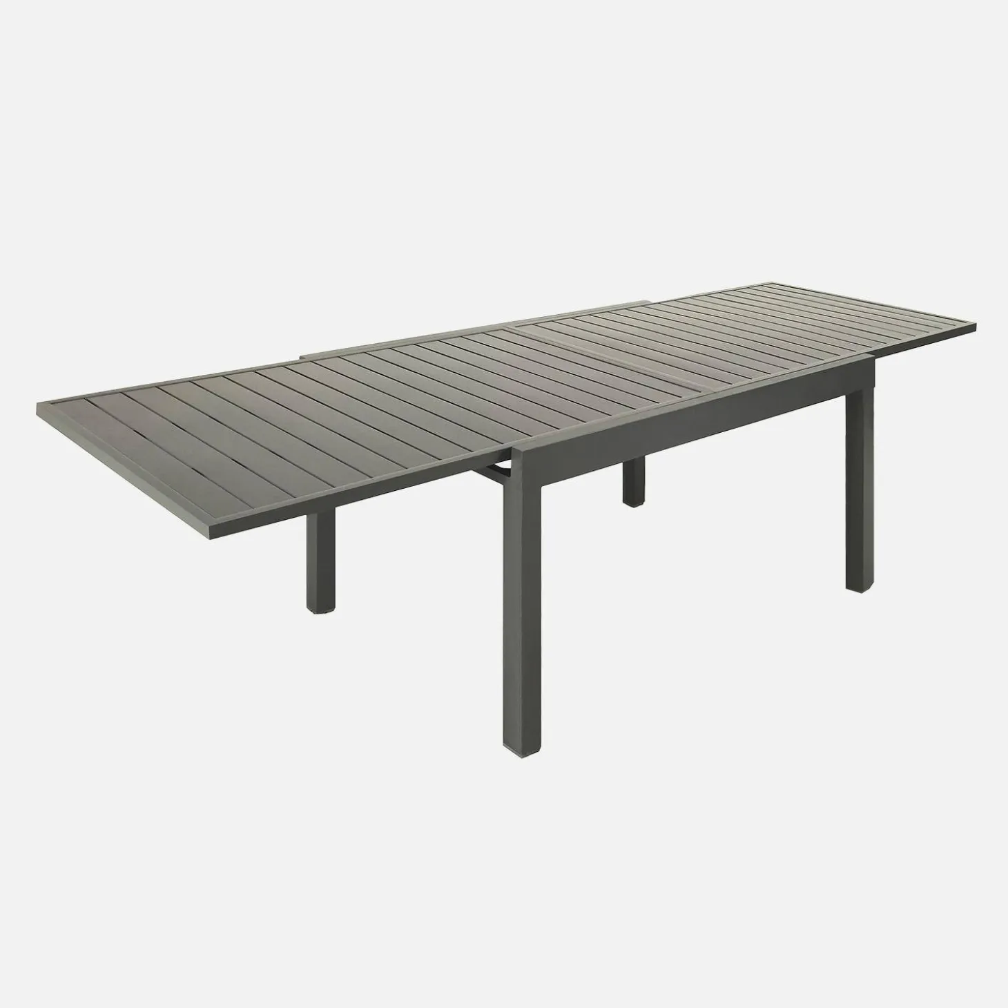 Ausziehbarer Gartentisch aus Aluminium, 8 Personen