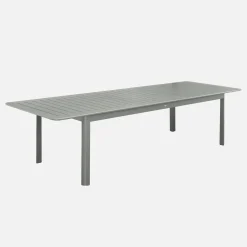 Ausziehbarer Gartentisch aus Aluminium, 10 Plätze