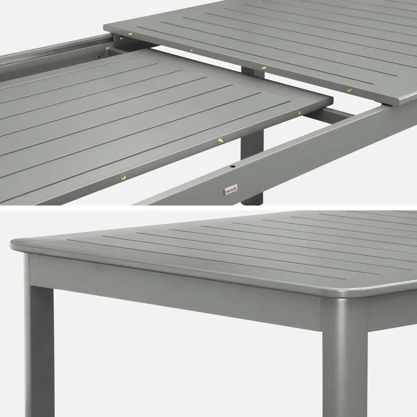 Ausziehbarer Gartentisch aus Aluminium, 10 Plätze