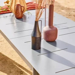 Ausziehbarer Gartentisch aus Aluminium, 8 Plätze