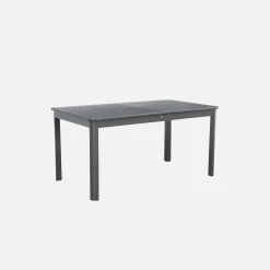 Ausziehbarer Gartentisch aus Aluminium, 6 Plätze