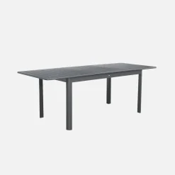 Ausziehbarer Gartentisch aus Aluminium, 8 Plätze