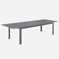 Ausziehbarer Gartentisch aus Aluminium, 10 Plätze