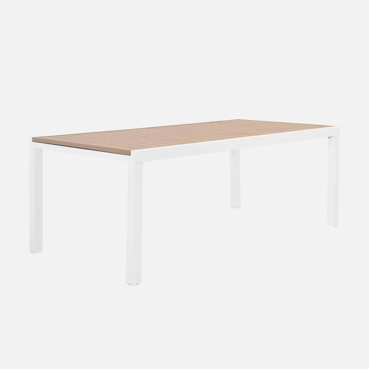 Ausziehbarer Gartentisch aus Aluminium + 10 Sessel