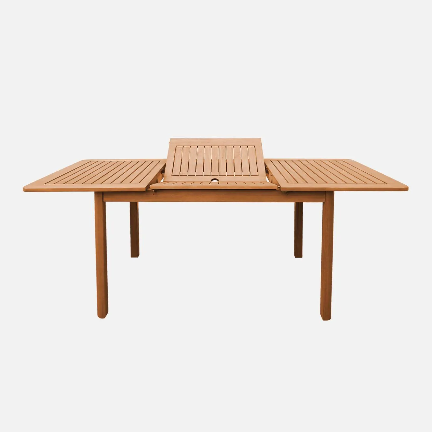 Ausziehbarer Gartentisch aus Eukalyptusholz 120/180cm für 4-6 Personen