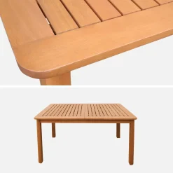 Ausziehbarer Gartentisch aus Eukalyptusholz 120/180cm für 4-6 Personen