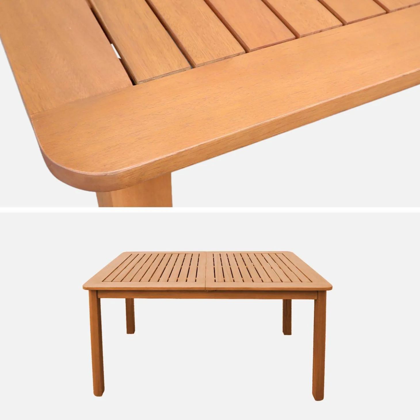 Ausziehbarer Gartentisch aus Eukalyptusholz 120/180cm für 4-6 Personen