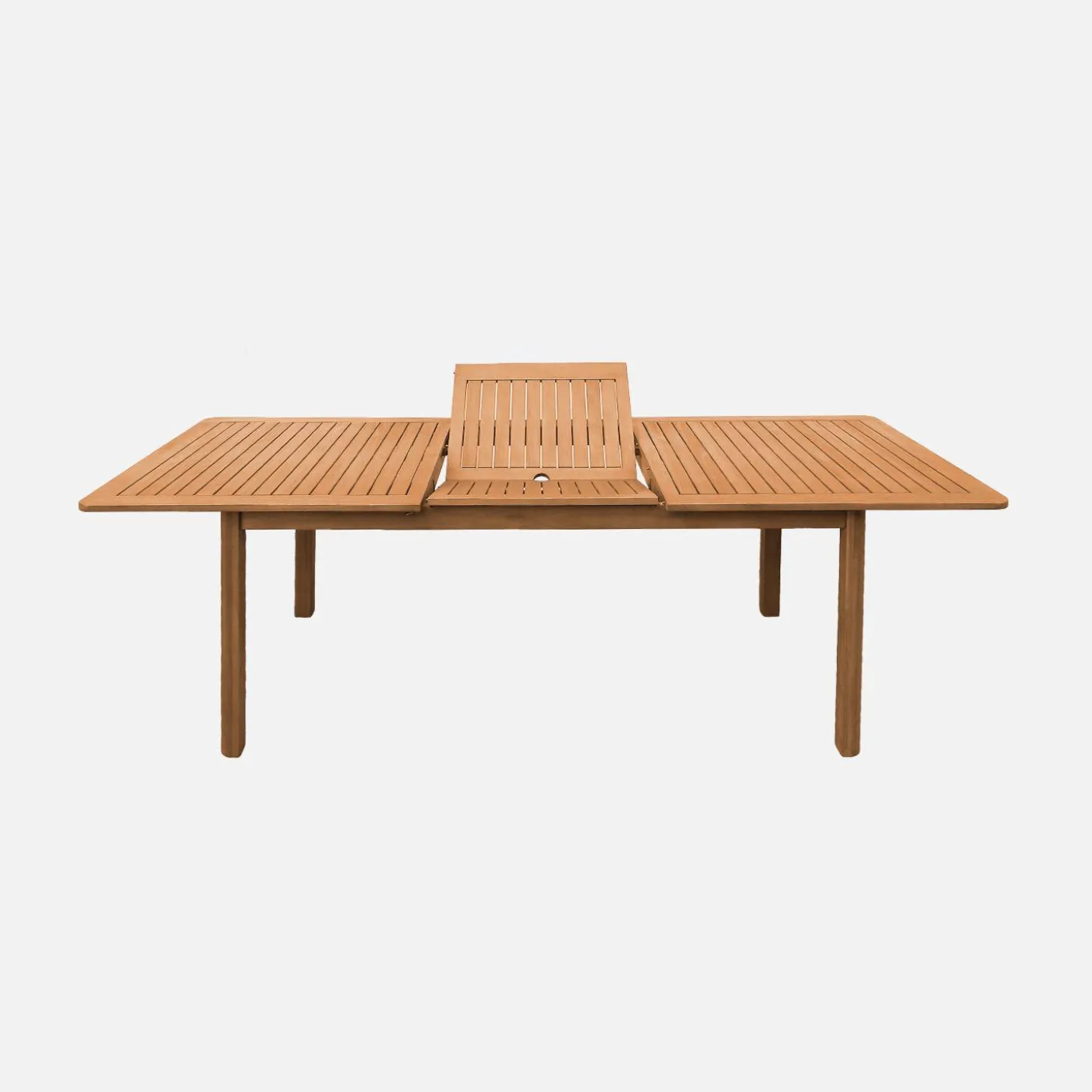 Ausziehbarer Gartentisch aus Eukalyptusholz 180/240cm für 6-8 Personen