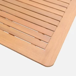 Ausziehbarer Gartentisch aus Eukalyptusholz + 8 Stühle