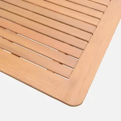 Ausziehbarer Gartentisch aus Eukalyptusholz + 6 Stühle