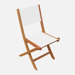 Ausziehbarer Gartentisch aus Eukalyptusholz + 6 Stühle