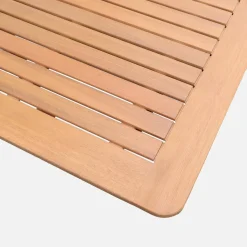 Ausziehbarer Gartentisch aus Eukalyptusholz + 6 Stühle