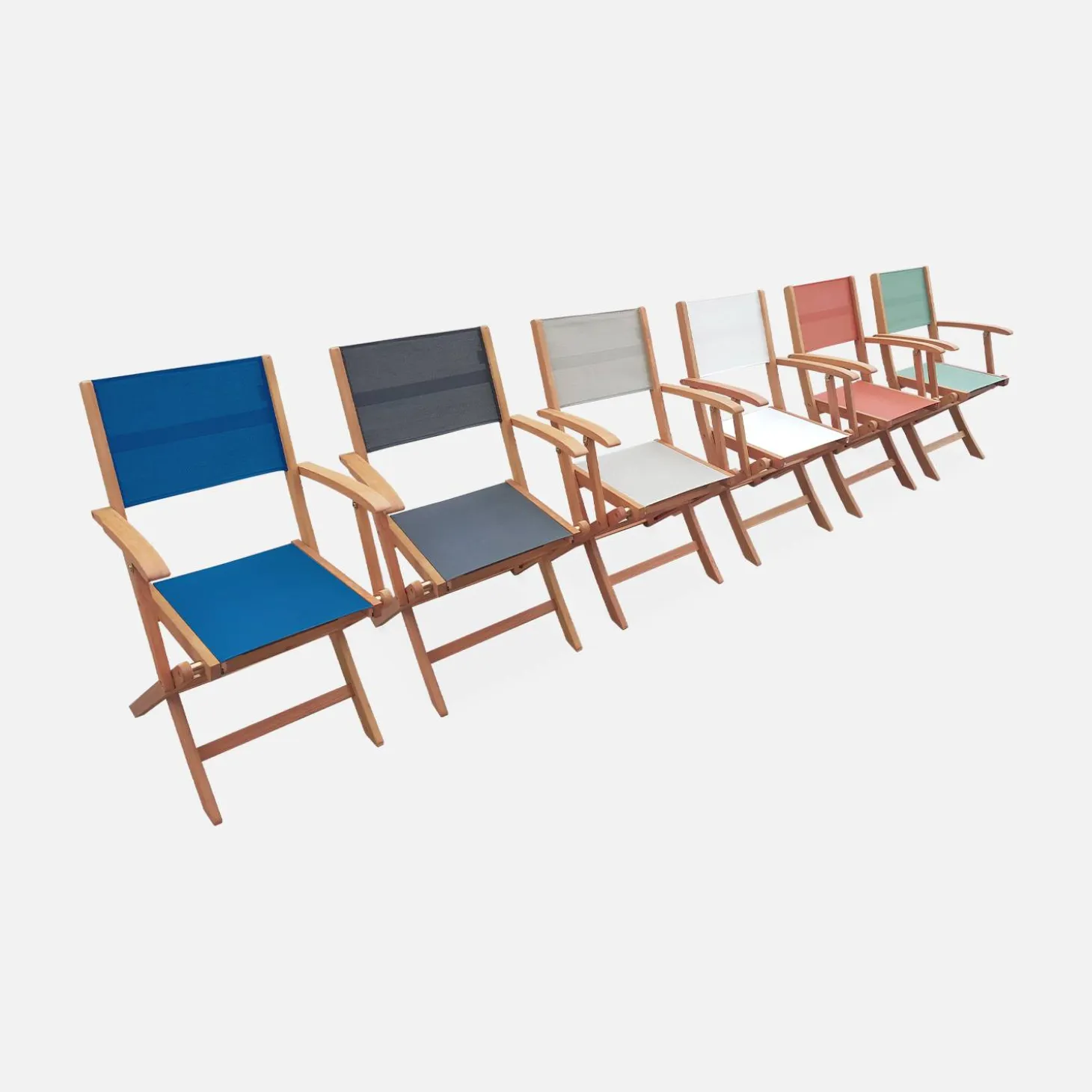 Ausziehbarer Gartentisch aus Holz , 6 Stühle