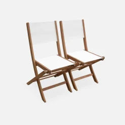 Ausziehbarer Gartentisch aus Holz , 6 Stühle