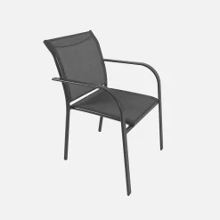 Ausziehbarer Gartentisch 160/240 cm aus Aluminium + 8 Sessel