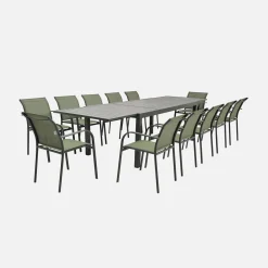 Ausziehbarer Gartentisch 200/320cm + 10 Sessel
