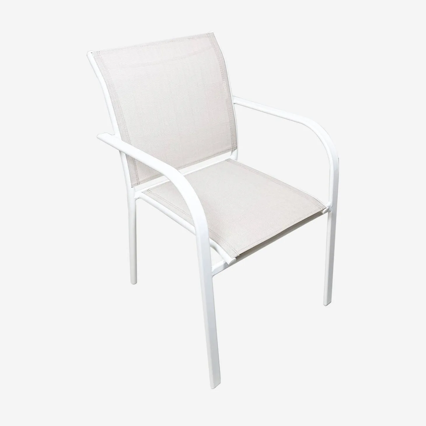 Ausziehbarer Gartentisch 135/270 cm, 8 Sessel, Aluminium und Textilene