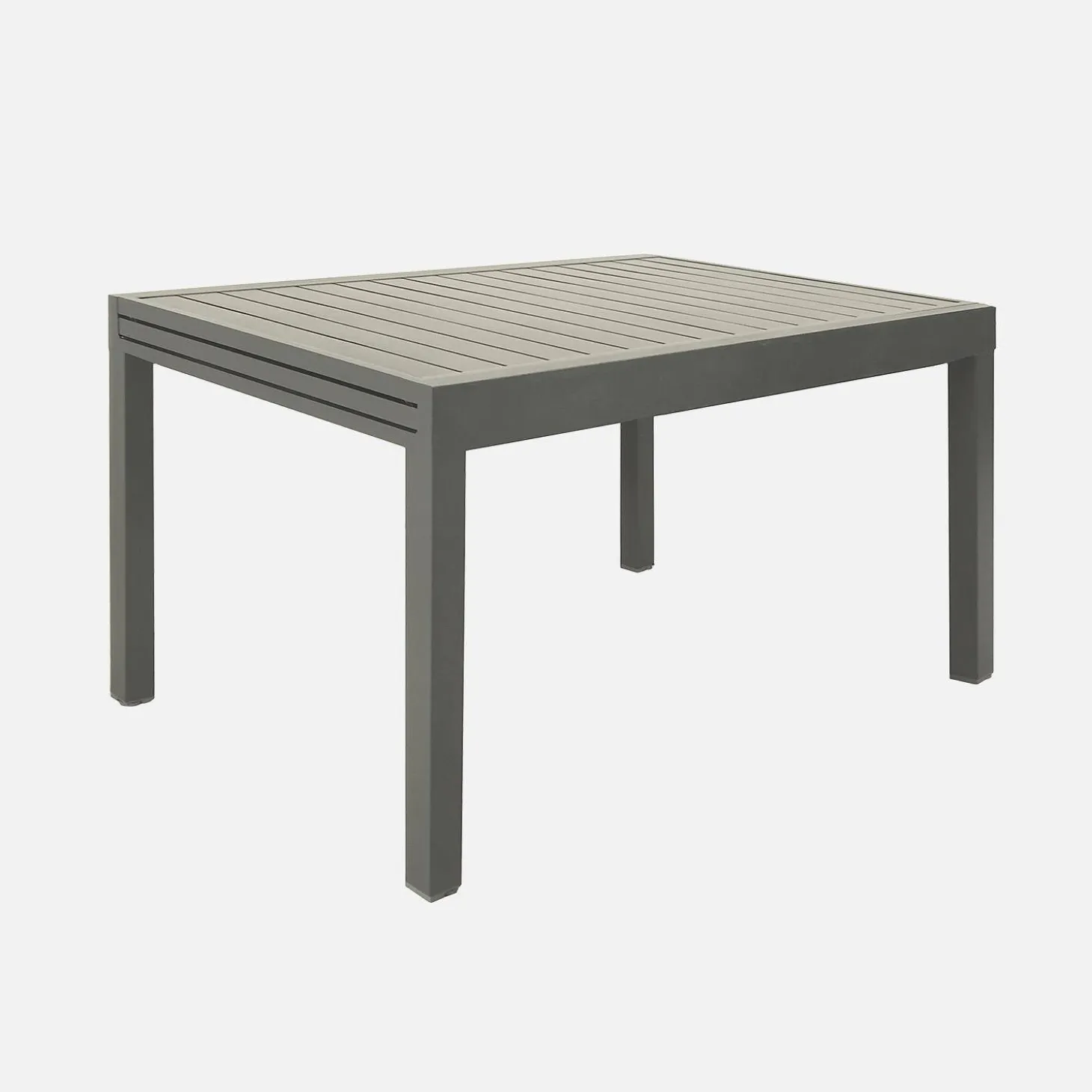 Ausziehbarer Gartentisch 135/270 cm, 8 Sessel, Aluminium und Textilene