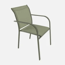 Ausziehbarer Gartentisch 135/270 cm, 8 Sessel, Aluminium und Textilene