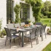 Ausziehbarer Gartentisch + 8 Stühle aus Aluminium
