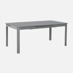 Ausziehbarer Gartentisch + 8 Stühle aus Aluminium