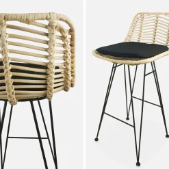 2 Barhocker Rattan und Metall, 67cm