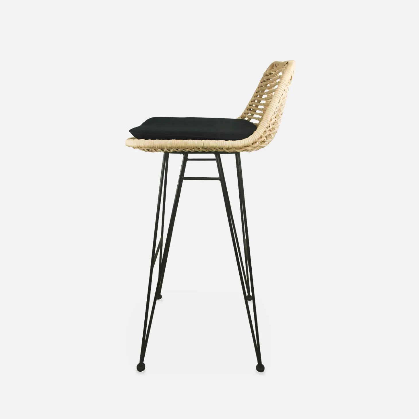 2 Barhocker Rattan und Metall, 67cm