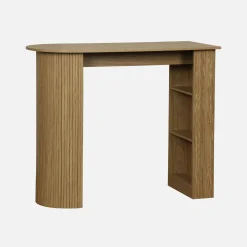 Bar-Tisch, hoher Küchentisch aus Holzdekor mit Stauraum