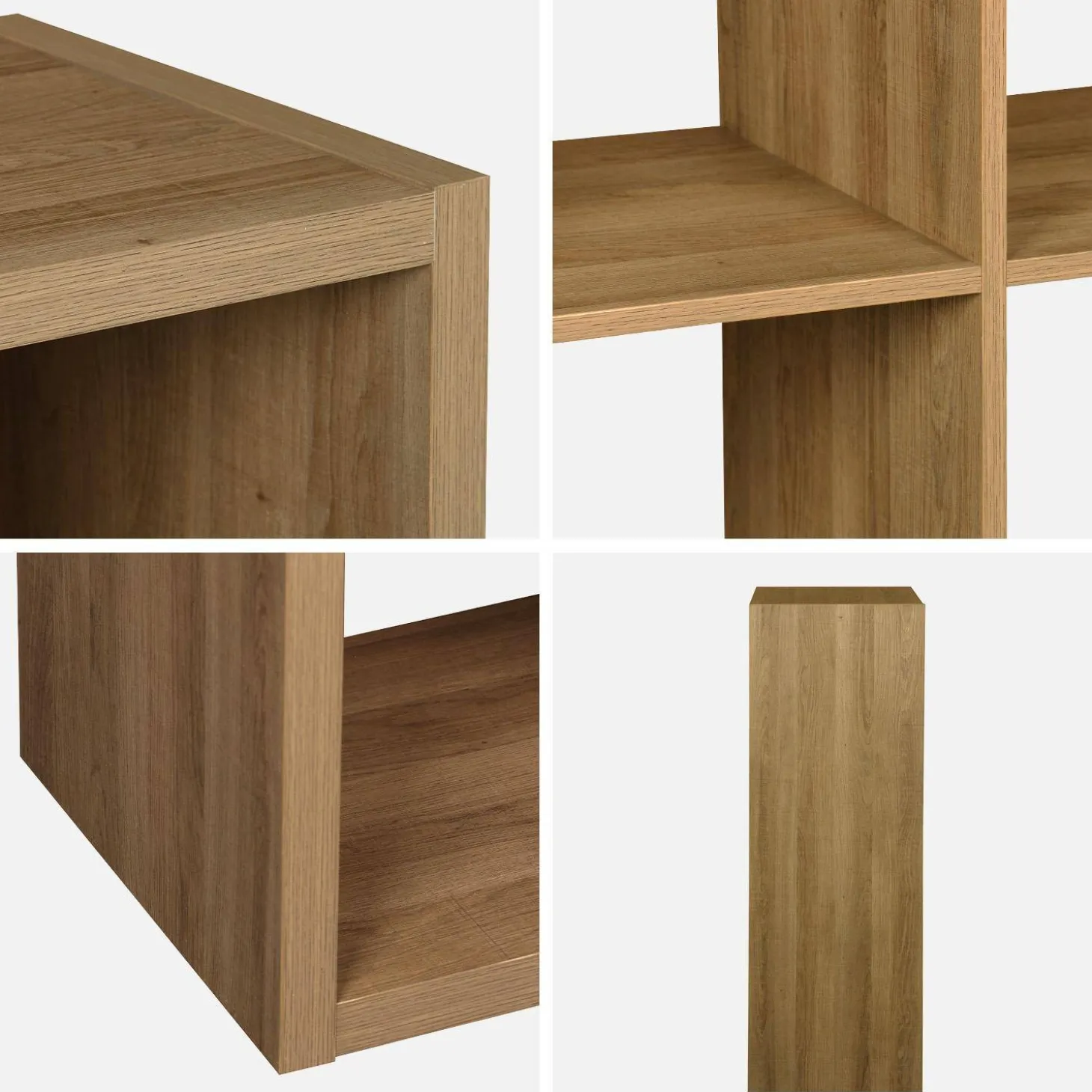 Bücherregal Holzoptik 2 Ebenen 6 Stauräume