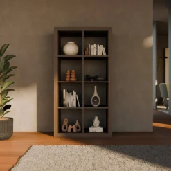 Bücherregal Holzoptik 4 Ebenen 8 Stauräume