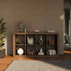 Bücherregal Holzoptik 4 Ebenen 8 Stauräume