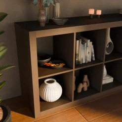 Bücherregal Holzoptik 4 Ebenen 8 Stauräume