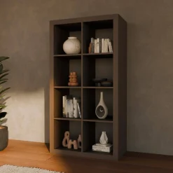Bücherregal Holzoptik 4 Ebenen 8 Stauräume