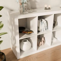Bücherregal Holzoptik 4 Ebenen 8 Stauräume