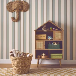 Bücherregal Rattan, 7 Fächer und 2 Türen