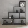 Bücherregal Treppe aus Metall schwarz 4 Ebenen