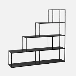 Bücherregal Treppe aus Metall schwarz 4 Ebenen