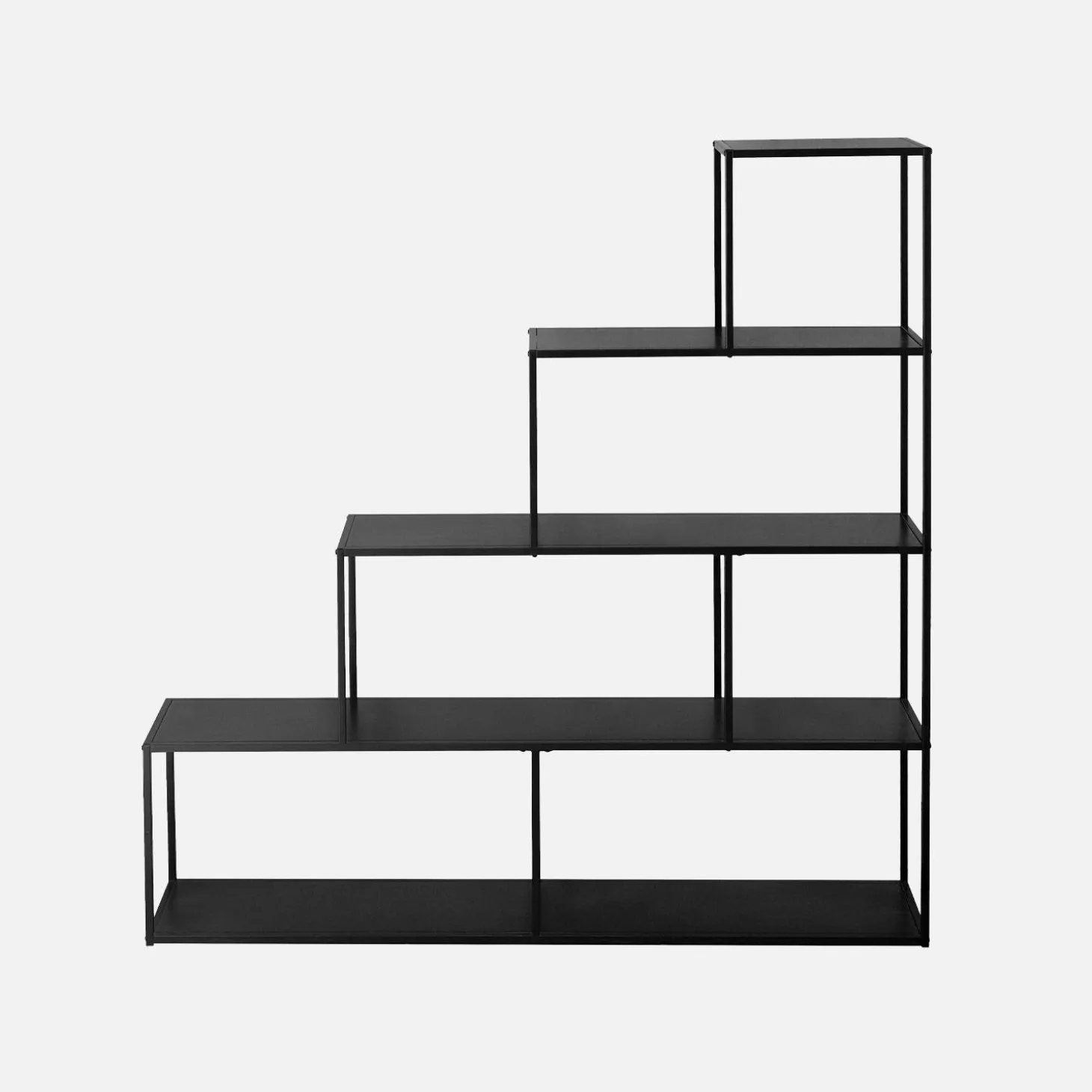 Bücherregal Treppe aus Metall schwarz 4 Ebenen