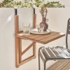 Beistelltisch aus Holz für den Balkon, quadratisch, klappbar