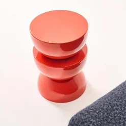 Beistelltisch, Beistelltisch, Nachttisch aus Metall mit Glanzeffekt Ø32 x H 46,5 cm