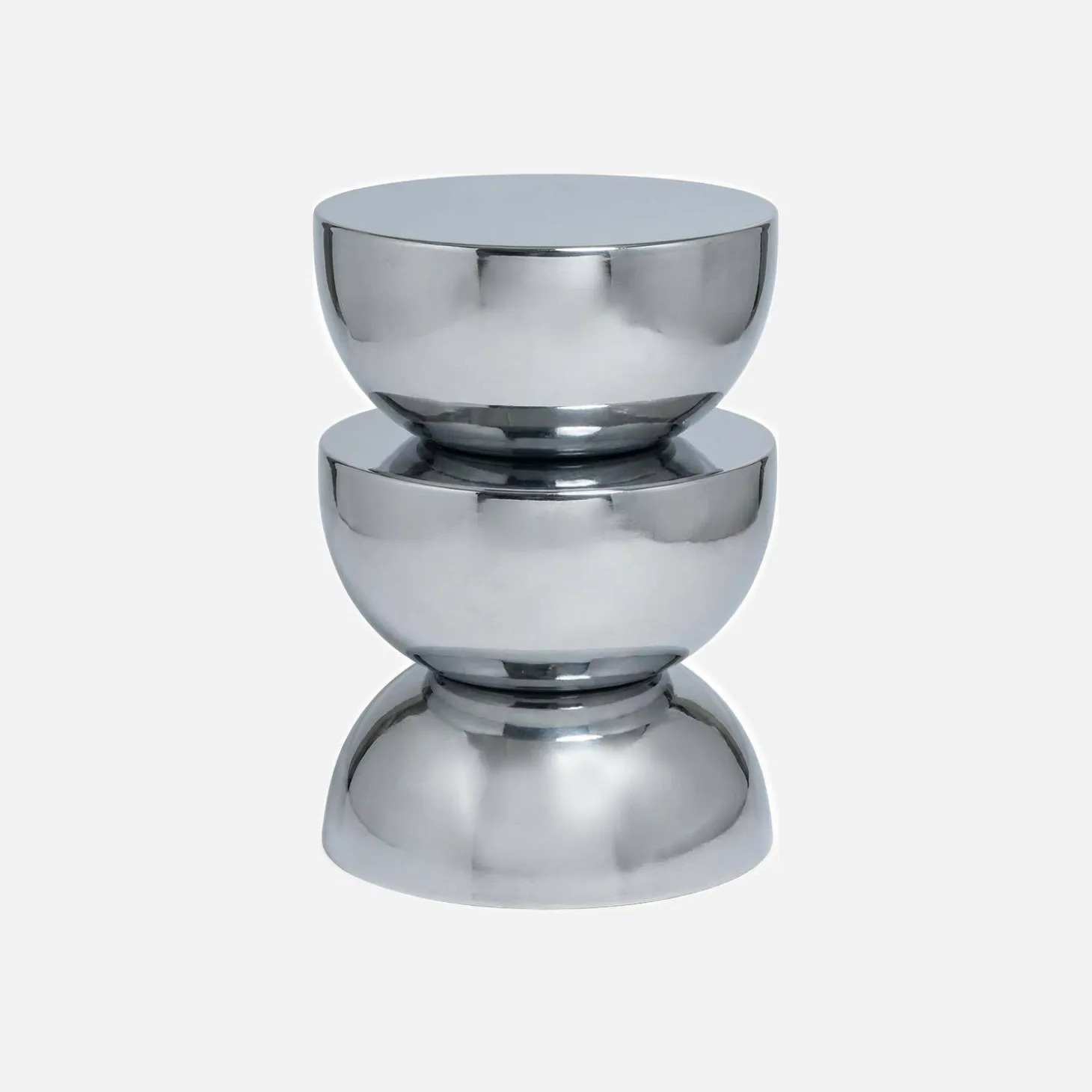Beistelltisch, Nachttisch aus verchromten Edelstahl Ø32 x H46,5 cm