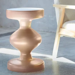 Beistelltisch, Sofaende, Nachttisch aus Metall, Ø 29,5 x H 48,5 cm