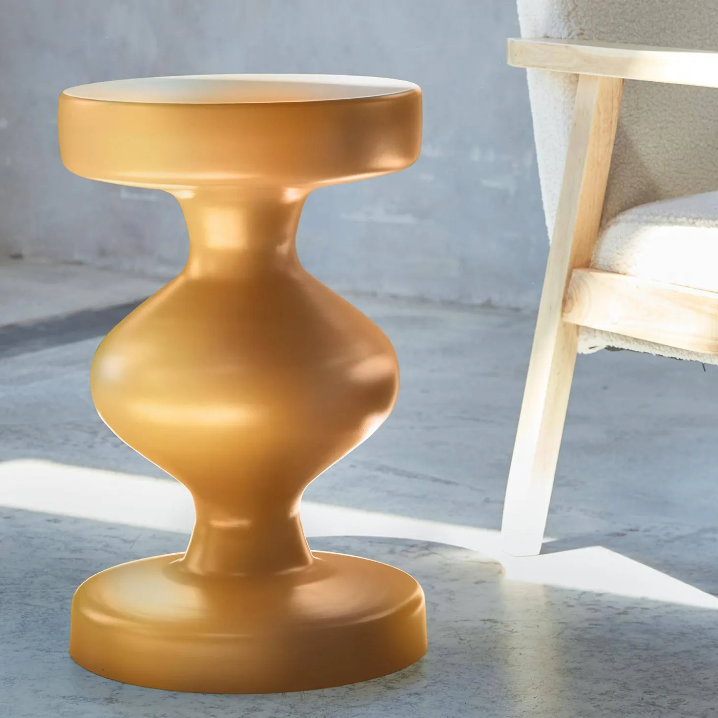Beistelltisch, Sofaende, Nachttisch aus Metall, Ø 29,5 x H 48,5 cm