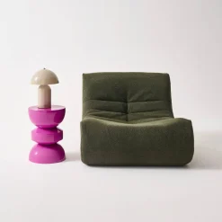 Beistelltisch, Sofatisch, Nachttisch aus Metall mit Glanzeffekt Ø32 x H44,5cm