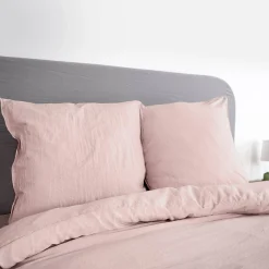 Bettwäche-Set rosa aus vorgewaschener Mikrofaser für ein Doppelbett