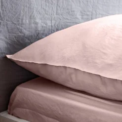 Bettwäche-Set rosa aus vorgewaschener Mikrofaser für ein Doppelbett