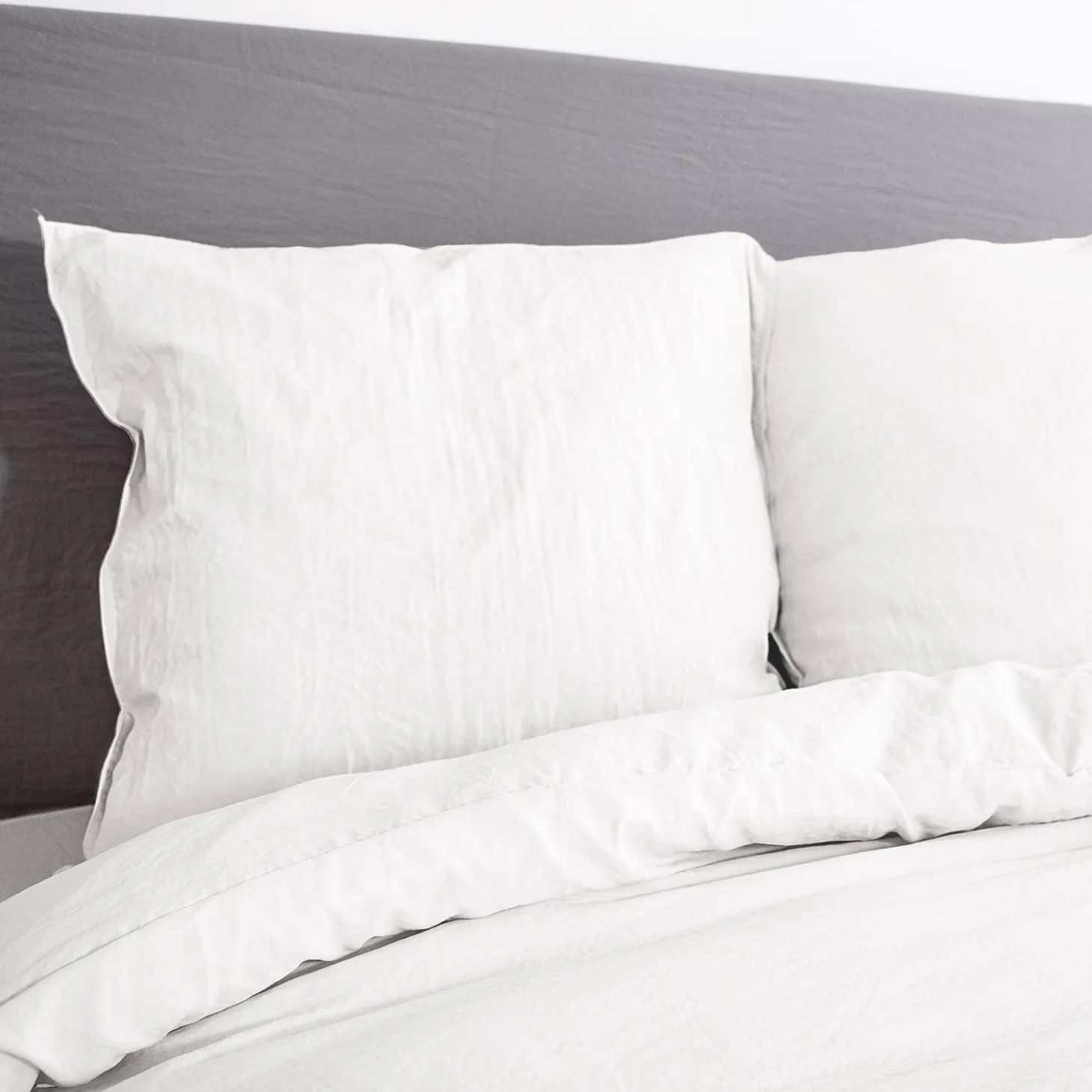 Bettwäche-Set weiß aus vorgewaschener Mikrofaser für ein Doppelbett