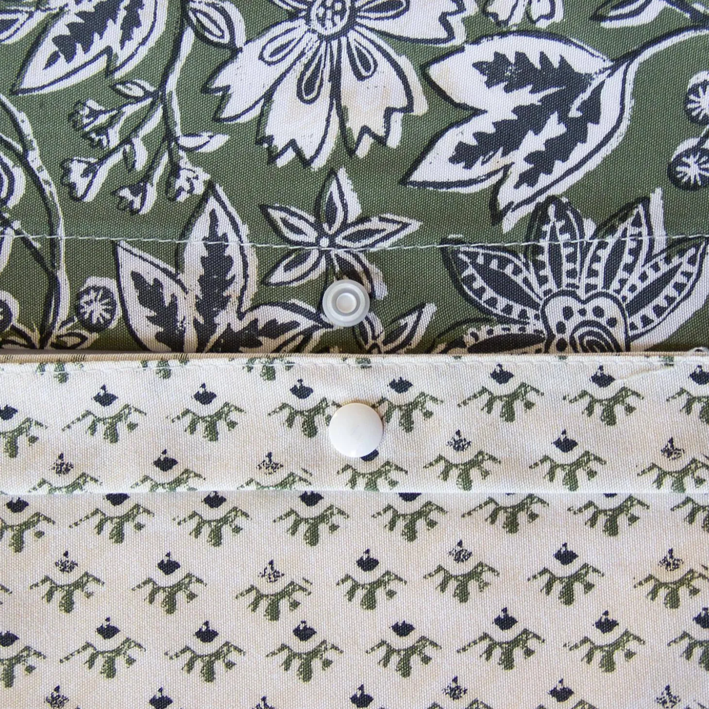 Bettwäsche-Set aus Baumwolle und Lyocell für Doppelbett mit grünem Blumenmuster