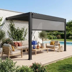 Bioklimatische Wand Pergola Triomphe 4x3m + 1 Markise 4m